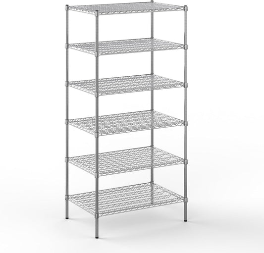 24" Deep x 36" Wide x 74" Height Wire Shelving Kit | 6-Tier | NSF Commercial Storage Rack Unit