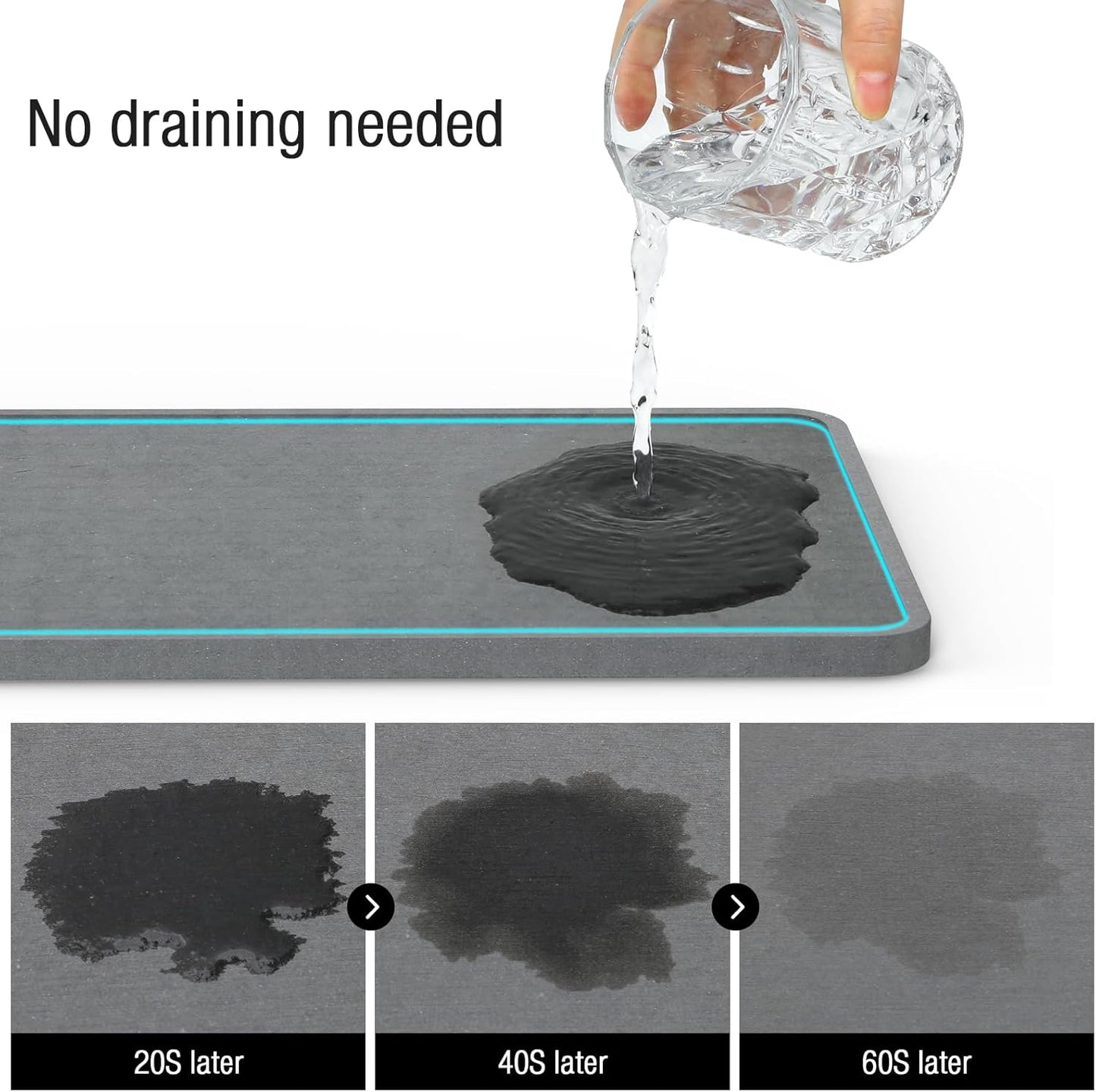Large Family-Sized Sponge Holder for Kitchen Sink with Brush Holder - Drain-Free Non-Slip Base, 2.6mm Stainless Steel with Grey Rust-Resistant Coating-10.24"L x 6.5"W x 5.83"H Sink Organizer