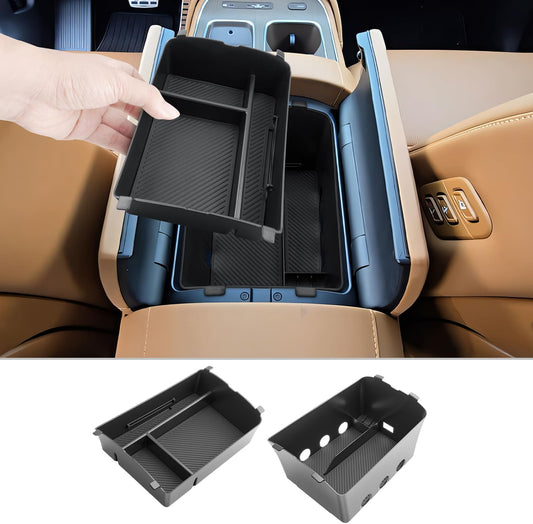 CDEFG 2Pcs for 2026 Hyundai Palisade Center Console Organizer for 2026 Hyundai Palisade Accessories Middle Console Double Organizers Armrest Storage Box(Only for 7-Seats w/Split Armrest Lid)