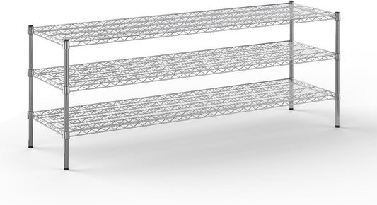 21" Deep x 72" Wide x 27" Height Wire Shelving Kit | 3-Tier | NSF Commercial Storage Rack Unit