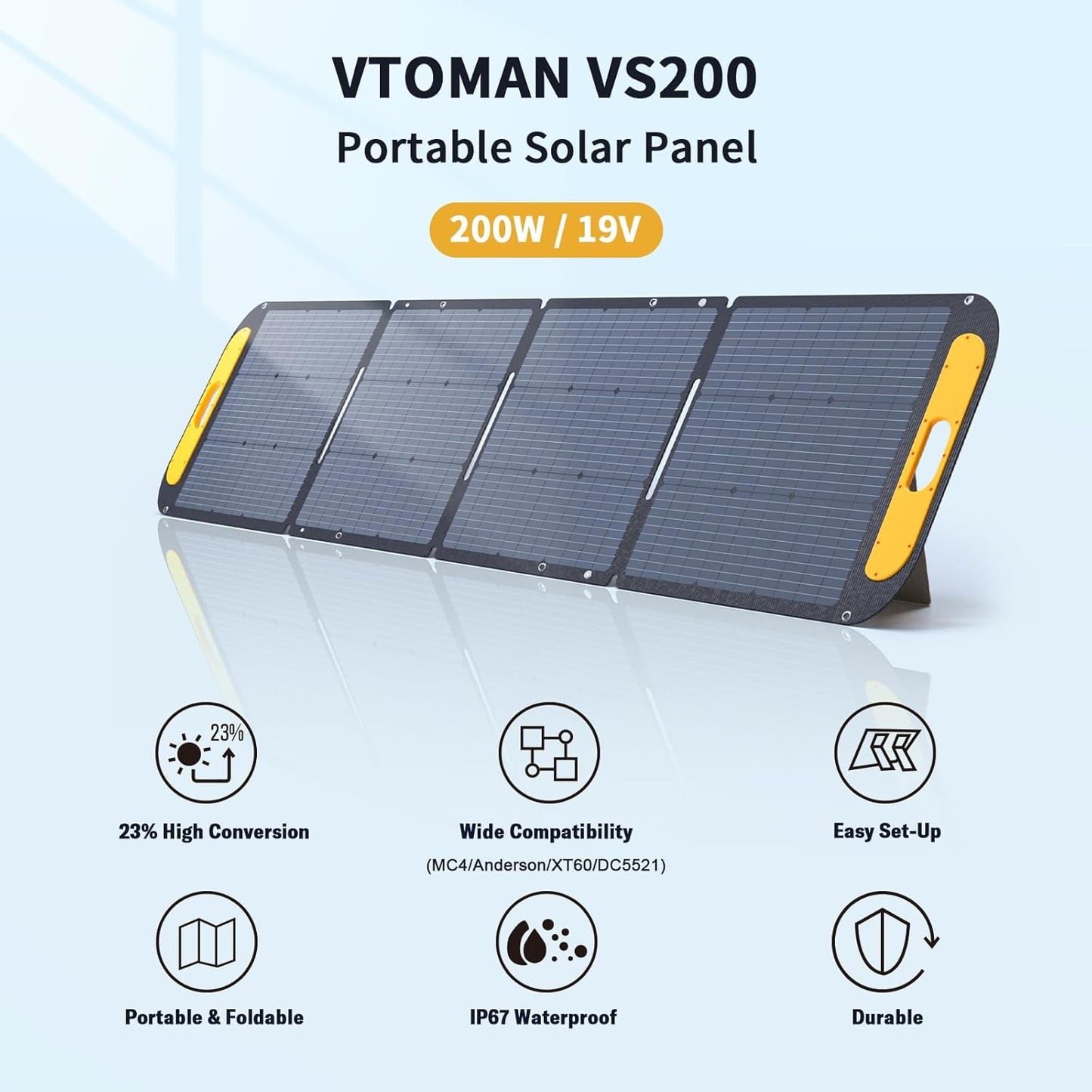 VTOMAN 3096Wh Solar Generator with 200W Solar Panel & Extra Battery, 1800W (Peak 3600W) LiFePO4 Battery Large Capacity Portable Power Station for Power Outages, RV, Camping, Backup, Emergencies