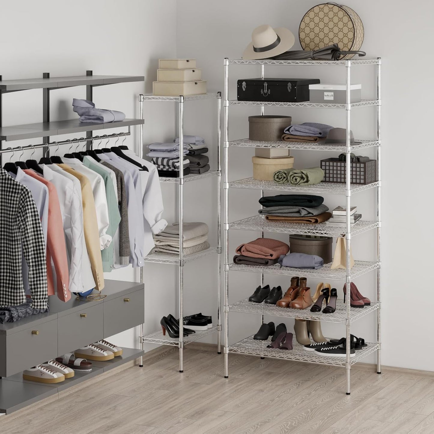 24" Deep x 36" Wide x 86" Height Wire Shelving Kit | 8-Tier | NSF Commercial Storage Rack Unit