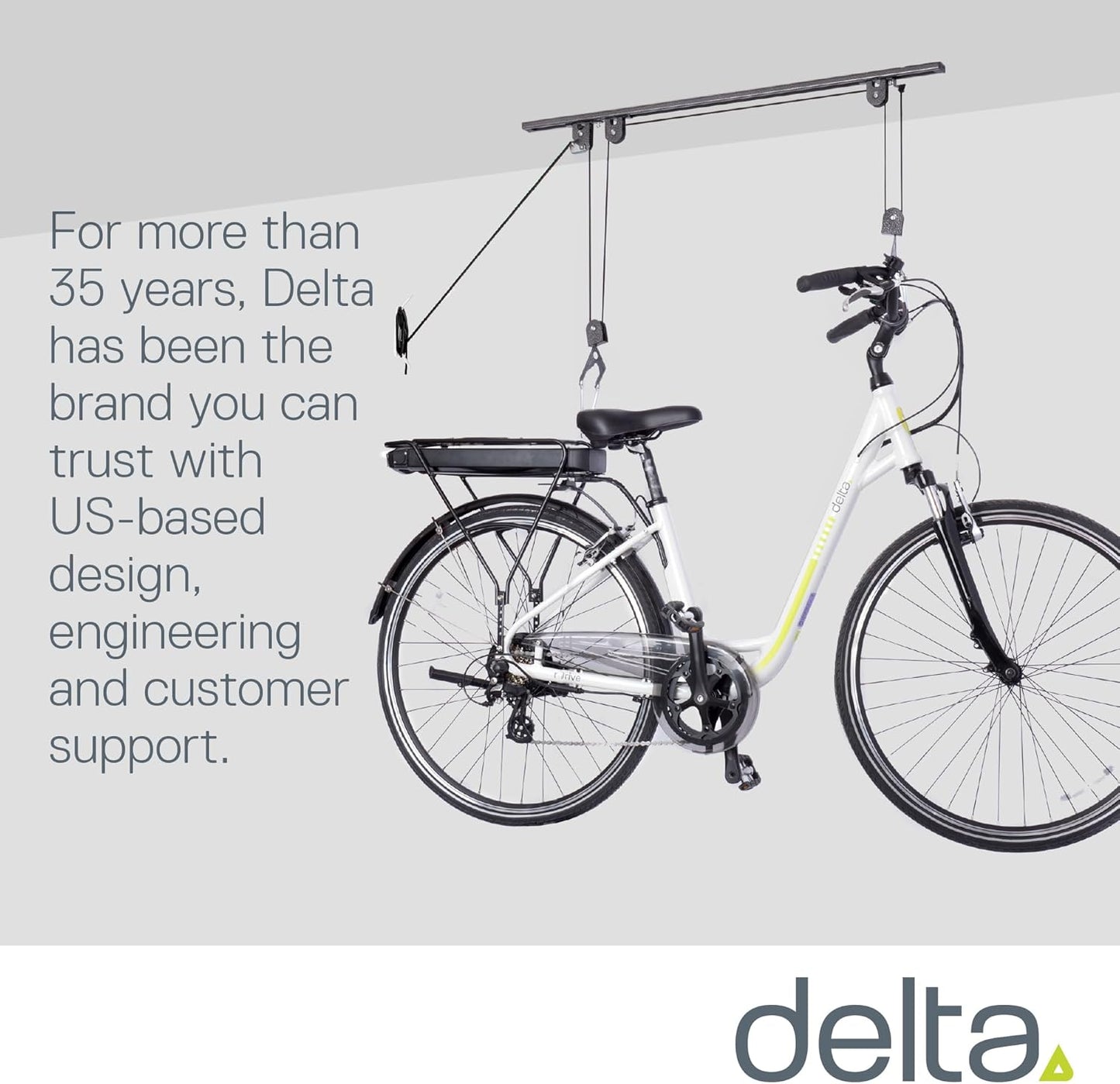 Bike Hoist- Heavy Duty for Space Saving - Road, Commuter & Mountain Bikes, Holds Kayaks & Ladders - No-Hassle Installation for Quick & Easy Access