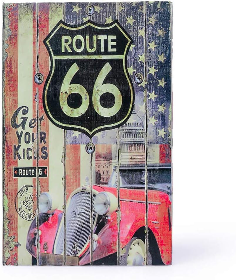 Diversion Book Safe Storage Box (9.5"×6"×2.2"), Dictionary Secret Safe Can with Security Key Lock, Diversion Book Hidden Safe (Route 66 Road-Key)
