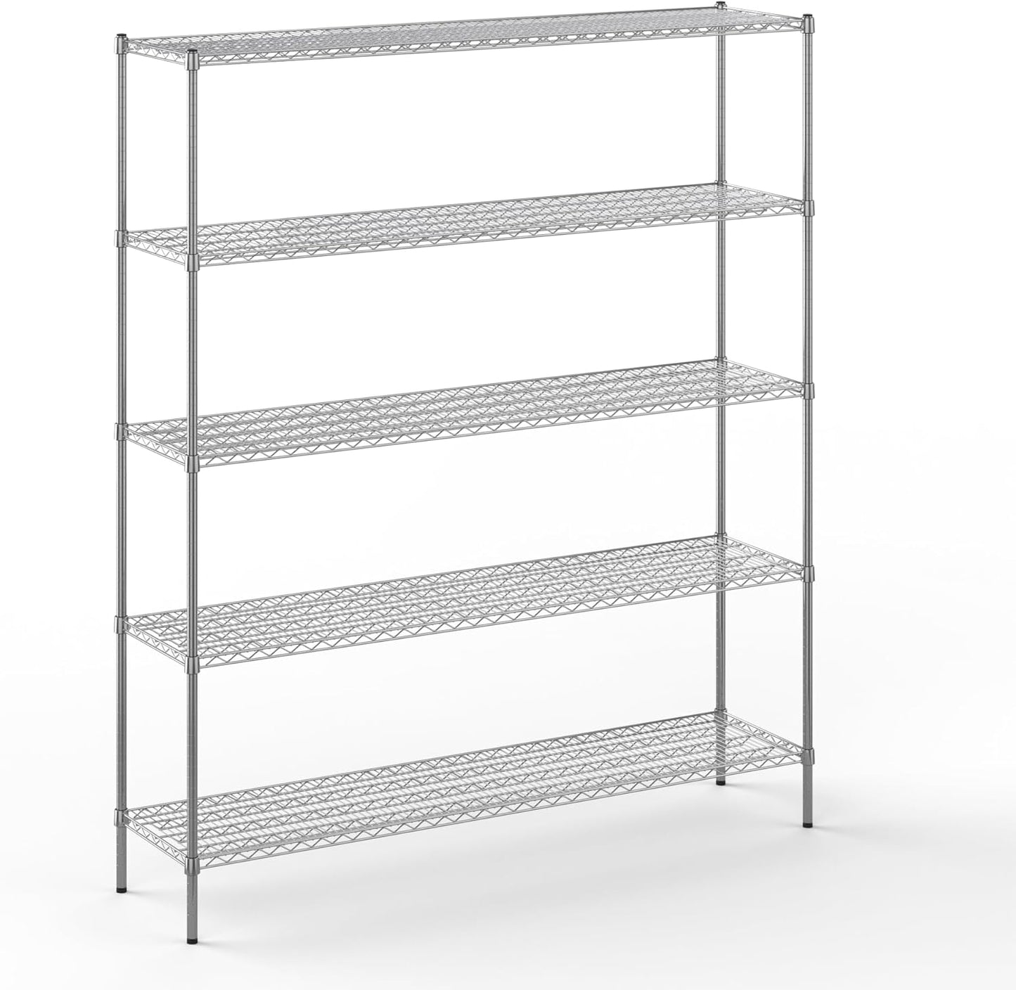 18" Deep x 72" Wide x 86" Height Wire Shelving Kit | 5-Tier | NSF Commercial Storage Rack Unit