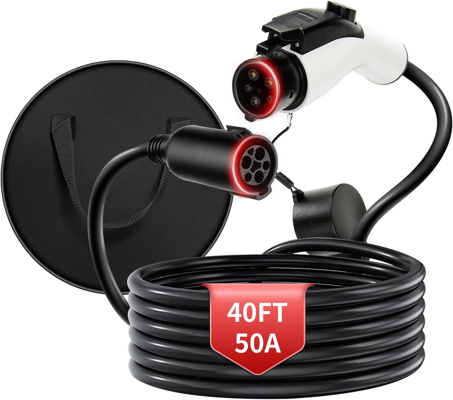 50A 40FT J1772 EV Extension Cable, Level 2 EV Charger Extension Cord, Heavy-Duty 240V EV Extension Cable for Fast Charging (40FT)