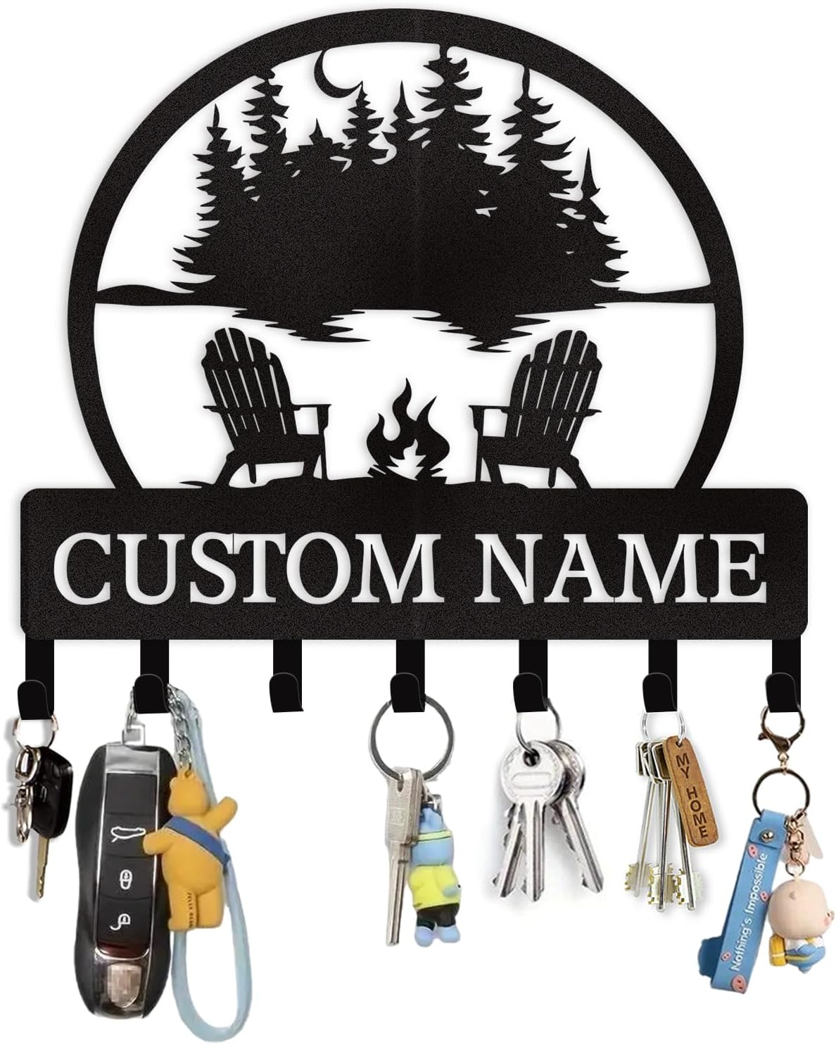 Personalized Custom Name Key Holder - Wall Mounted Key Rack for Kitchen, Entryway, Hallway, Office, Doorway