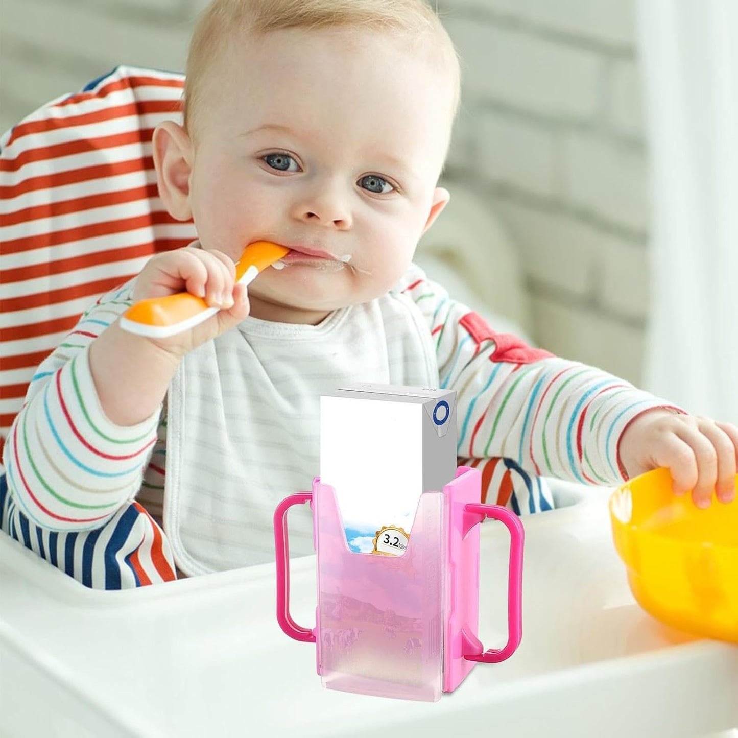 Generic Children's Milk Box Holder - No Spill, Extendable, Portable Juice Box Holder for Home, Car, Traveling