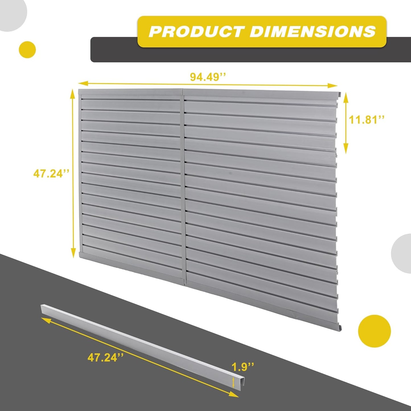 Slat Wall Paneling 8x4 FT, PVC SlatWall Panels Garage Organizer Storage System with Hooks & Accessories, Heavy Duty Wall Mounted Rack