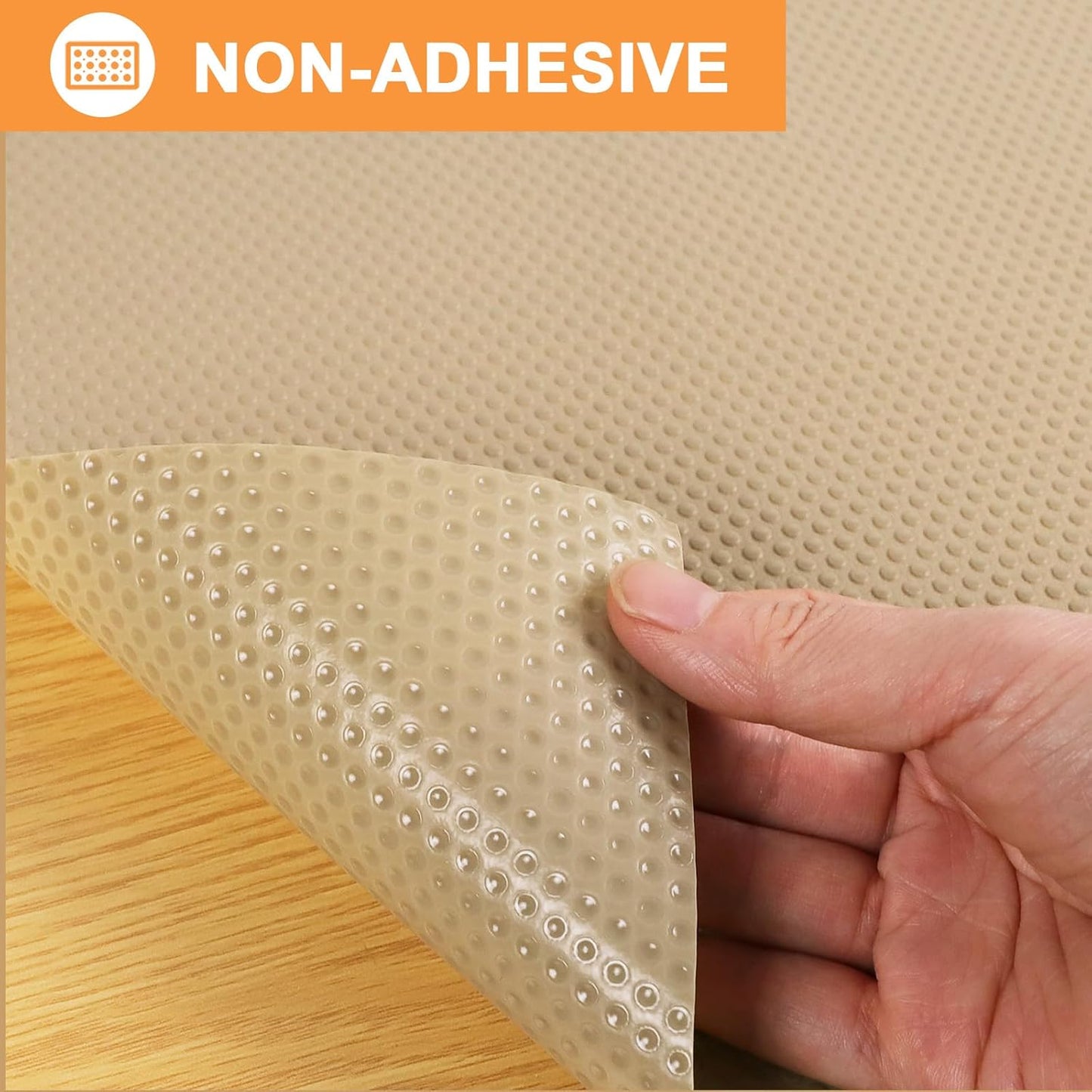 Shelf Liners for Kitchen Cabinets Khaki - 11 Inch Wide Waterproof Drawer Liner - Non-Adhesive Easy to Clean Cupboard Mat for Pantry Shelves 11 in x 240"