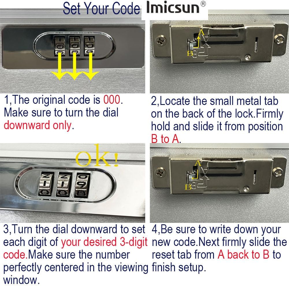 Medicine Storage Lock Box with Code Medium Grey Medication Combination Lock Case