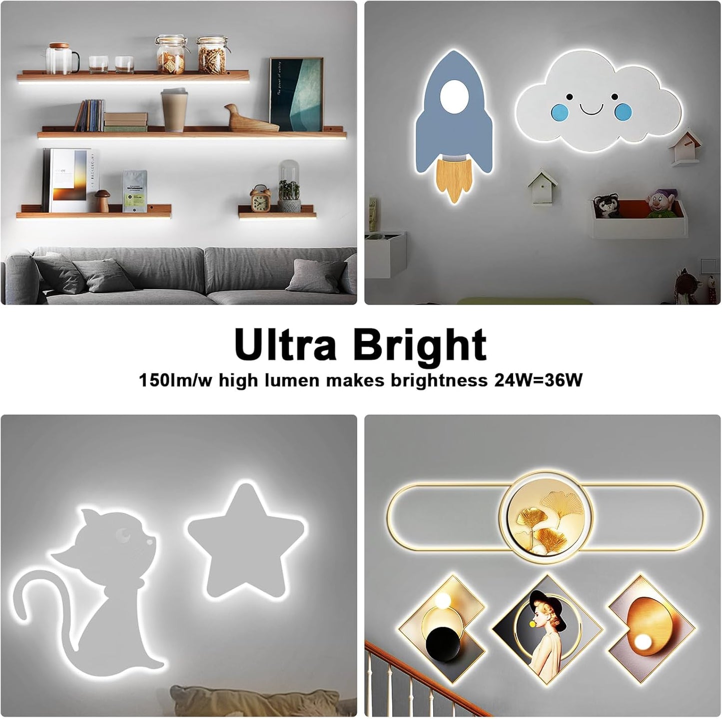 White COB Led Strip Light Max with RF Remote, 16.4ft 6500K Dimmable Ultra Bright Daylight White COB Light Strip, Indoor COB Led Lights for Mirror, Ceiling, Kitchen, Room, Cabinet, Closet