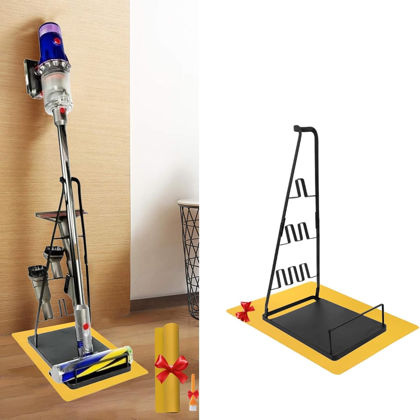 Universal Vacuum Stand,Storage-Stand-Docking-Station-Holder,Stable Metal Storage Bracket Stand Holder,Compatible with Dyson,Hoover, Eureka, Rainbow,Shop VAC and Most Stick Vacuum(Black)