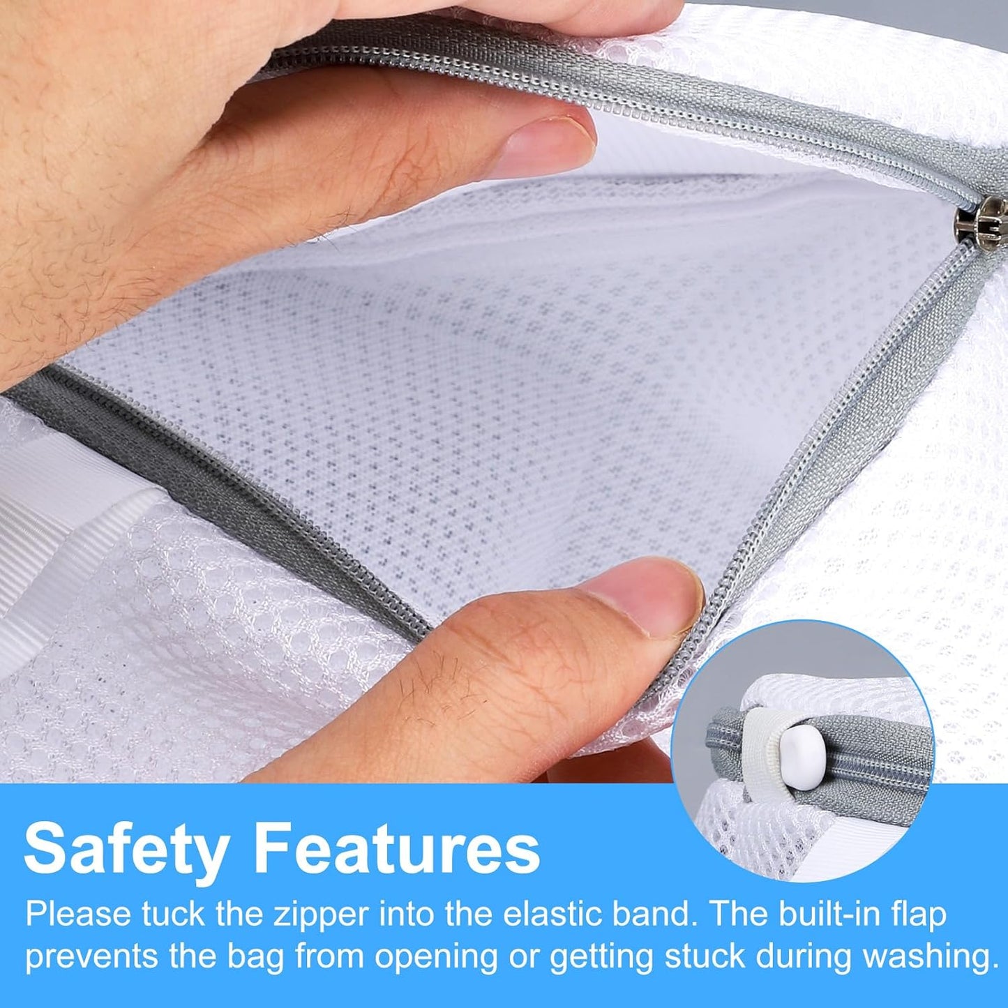 2pcs Underwear Bra Mesh Laundry Bag, 6.50x5.91in/16.5x15cm Durable Reusable Delicate Undergarment Laundry Net with Reinforced Washing Machine Mesh for College Dorm Travel Family Apartment