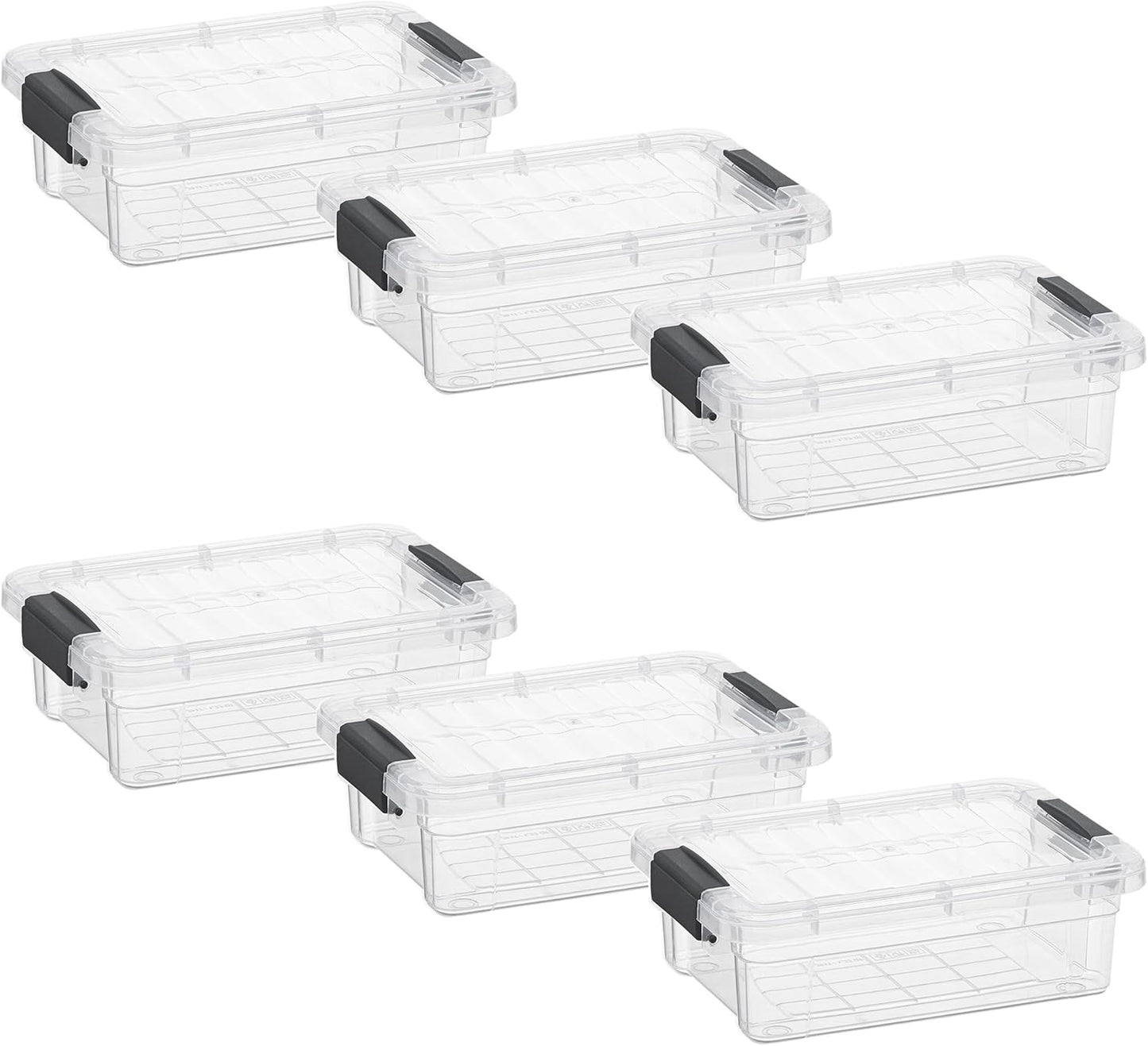 Superio Clear Storage Boxes with Lids, 1.27 Quart Plastic Container Bins for Organizing, Stackable Crates, BPA Free, Non Toxic, Odor Free, Organizers for Home, Office and Dorm, 6 Pack