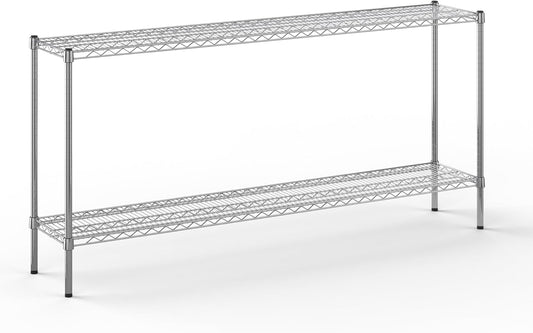 14" Deep x 72" Wide x 34" Height Wire Shelving Kit | 2-Tier | NSF Commercial Storage Rack Unit