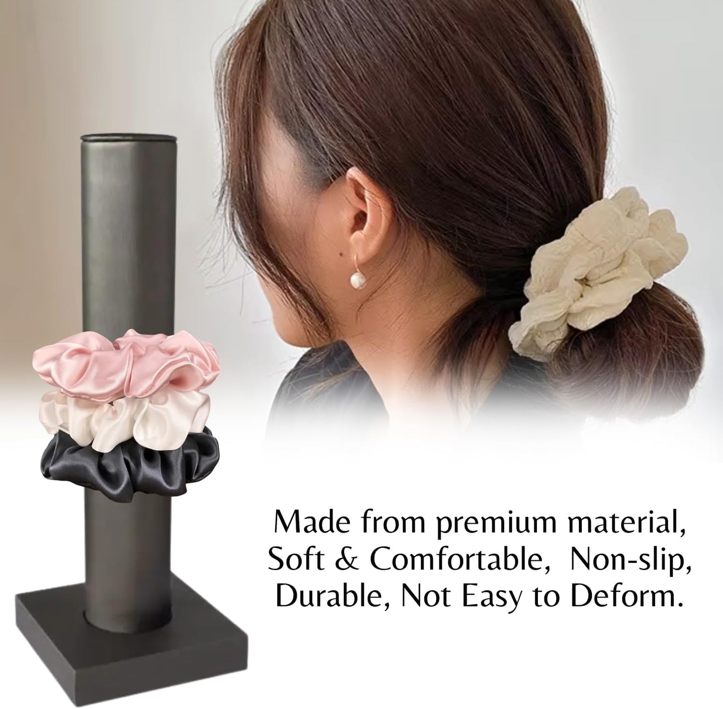 Novel Box Silver Leatherette Vertical Bracelet/Bangle Display Tower - Jewelry Organizer Tower Stands for Bracelet Displays - Hair Tie Bangle Bracelet Watch Scrunchie Holder for Selling or Personal Use