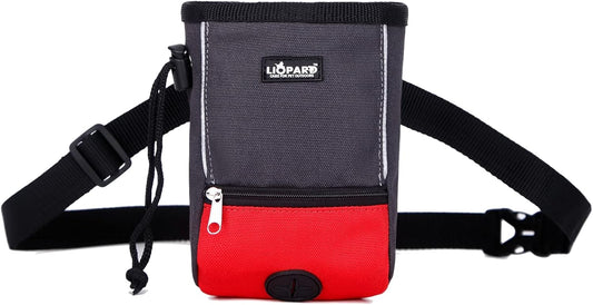 LIOPARD Dog Treat Pouch, Slanted Opening, Ideal for Dog Walking & Training (Red)