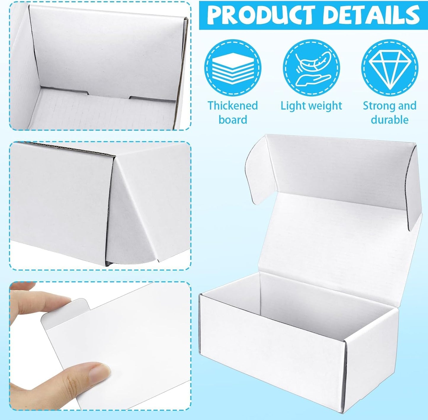 Trading Card Storage Box with Dividers, 6 Pack • 400 Count Bulk Card Collection Case, Corrugated Cardboard Storage Box for Sports, TCG/Magic/Mtg Cards (Horizontal Length 7.5 Inch)