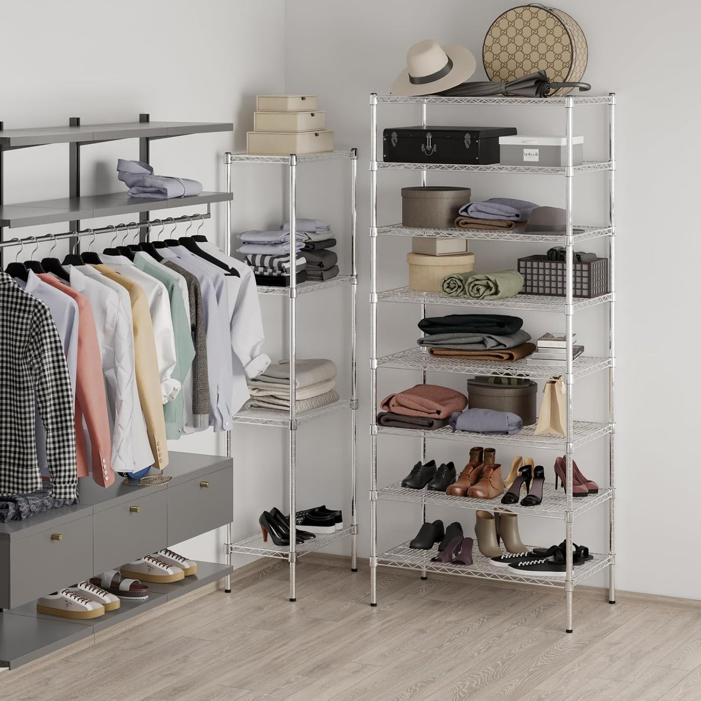 21" Deep x 36" Wide x 86" Height Wire Shelving Kit | 8-Tier | NSF Commercial Storage Rack Unit