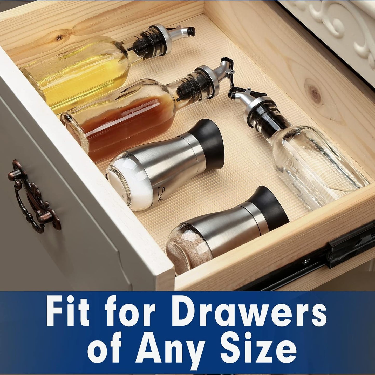 Shelf Liner, Drawer Liner, 17.7 Inches x 20 FT Cabinet Liner for Kitchen Cabinets Non-Adhesive Shelf Liners, Waterproof Shelf Paper with Non-Slip, Durable Liners, Clear