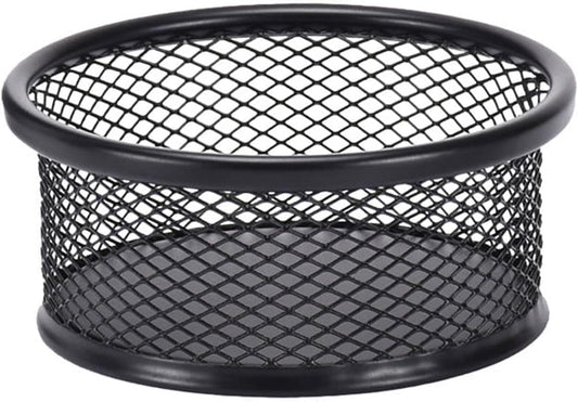 Black Metal Paper Clip Holder Mesh Paperclip Bowl Binder Clip Dispenser Desk Bobby Pin Container Organizer for Home Office Classroom School Desk Supplies Holders