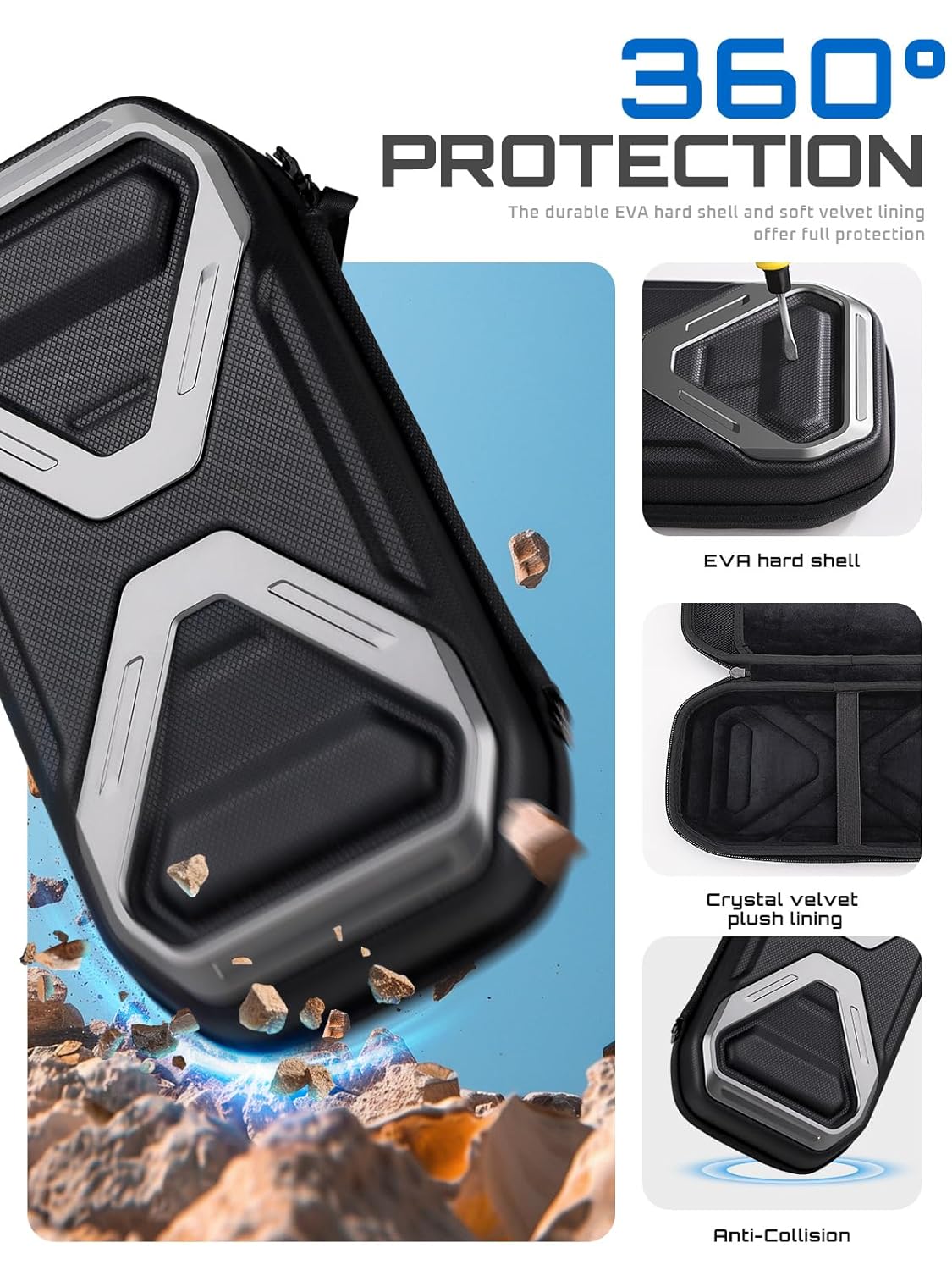 SUPCASE for Nintendo Switch 2 Carrying Case 2025, [12 Game Card Storage] [Military-Grade Protection] Spacious Portable Hard Shell Travel Bag for Nintendo Switch 2 Console & Accessories, Black