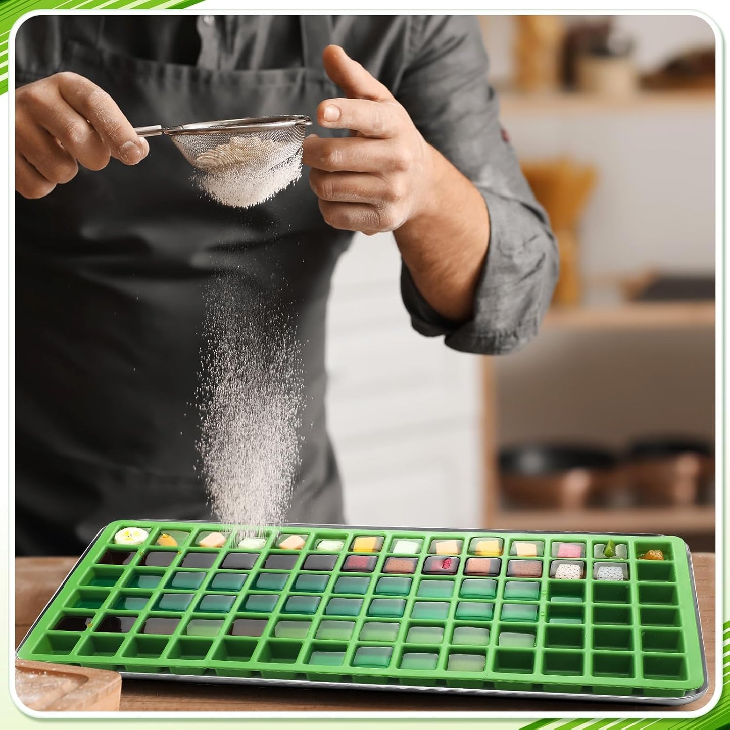 5 Pcs Silicone Food Molds for Harvest Right Freeze Dryer Harvest Right Medium Square Trays Dividers Food Mold for Fruit Vegetable Cake Freeze Drying Accessories (Large)