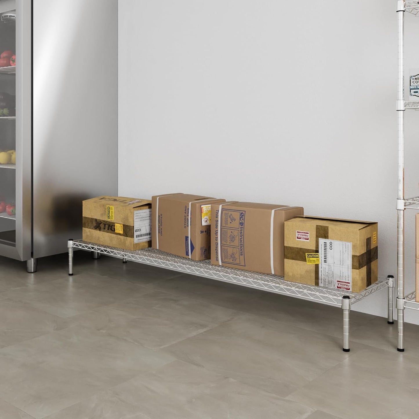 18" Deep x 72" Wide x 8" Height Wire Shelving Kit | 1-Tier | NSF Commercial Storage Rack Unit