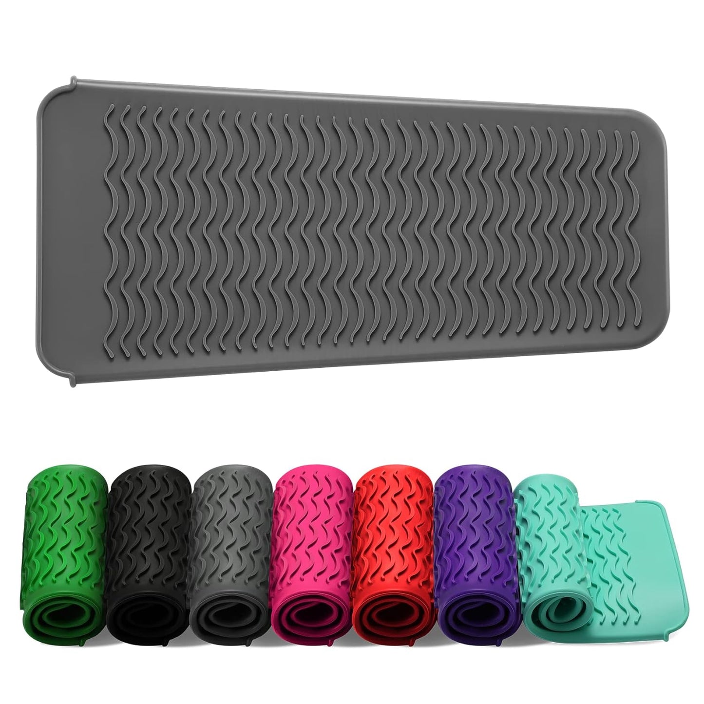 ZAXOP Resistant Silicone Mat Pouch for Flat Iron, Curling Iron,Hot Hair Tools (Grey)