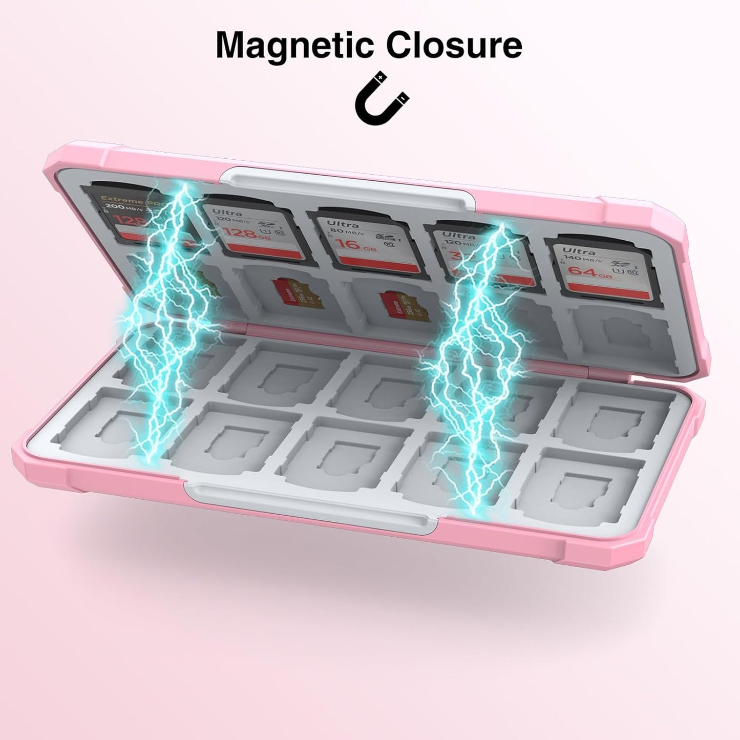 HEIYING Memory Card Case for SD/TF Cards,Portable SD Card Holder Storage Case Compatible with 20 SDXC SDHC and 20 TF Cards Slots