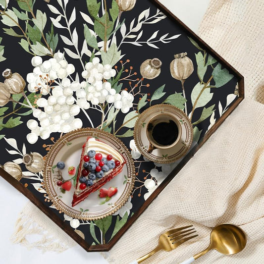 Floralplus Shelf Liner for Cabinet Kitchen, Self Adhesive Cabinet Drawer Liner, Floral Contact Paper for Kitchen, Waterproof Pantry Countertop Refrigerator Liners 17.7 x 78.7 in