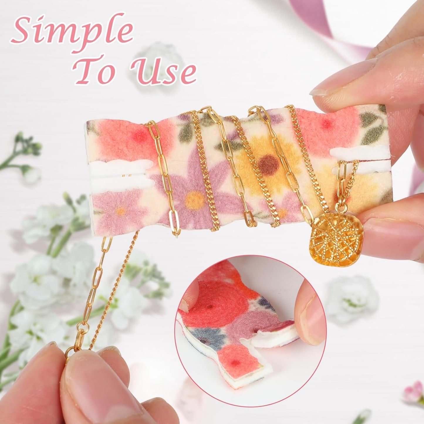 10pcs Tangle-Free Jewelry Organizer, Universal Necklace Display Card Holder, Portable Reusable Necklaces Containers Travel Organizer (Flower)
