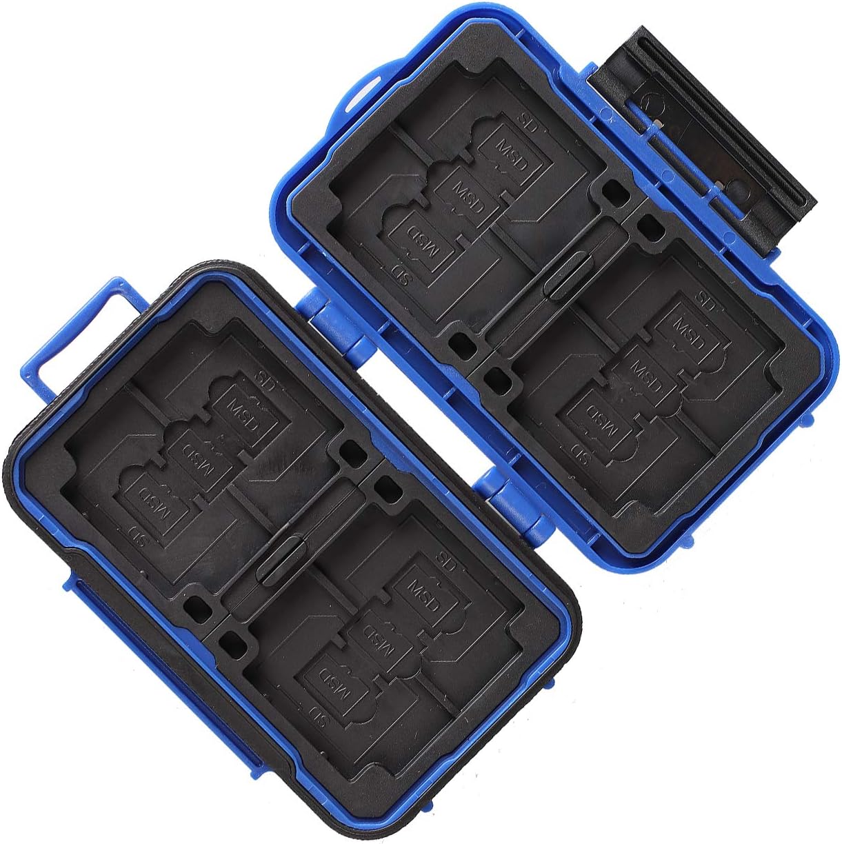 LYNCA 24 Slots Camera Memory Card Case Holder Water-Resistant Anti-Shock SD Card Case Holder Wallet for 8 SD Cards 4 CF Cards 12 Micro SD/TF Cards Storage Box, Compact Memory Cards Wallet (Blue)