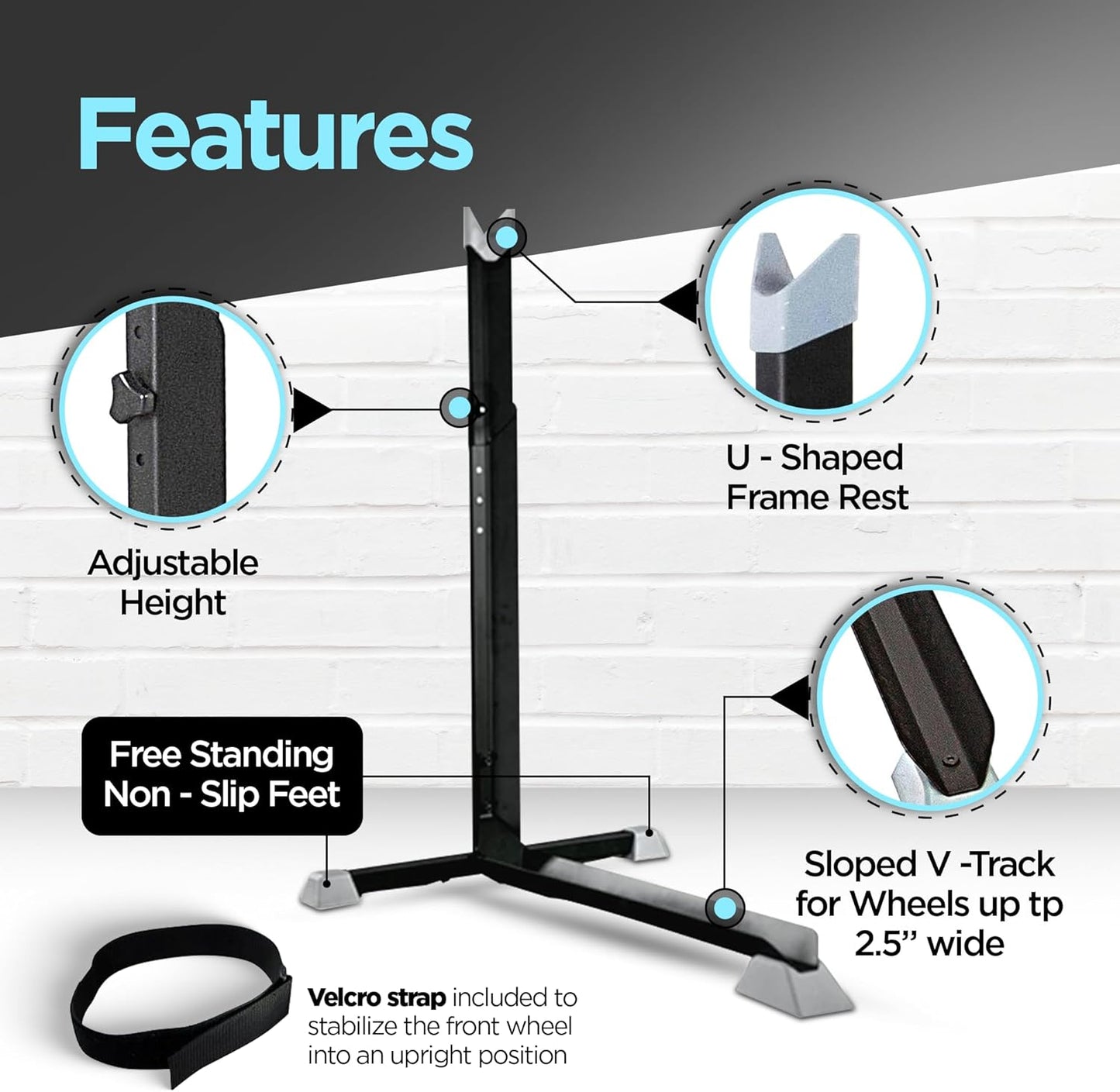 Bike Nook Bike Stand & Vertical Storage Rack - The Original Vertical Bicycle Floor Stand for Garage Storage, Indoor and Outdoor - Perfect Bike Accessories for Small Spaces with No Drilling