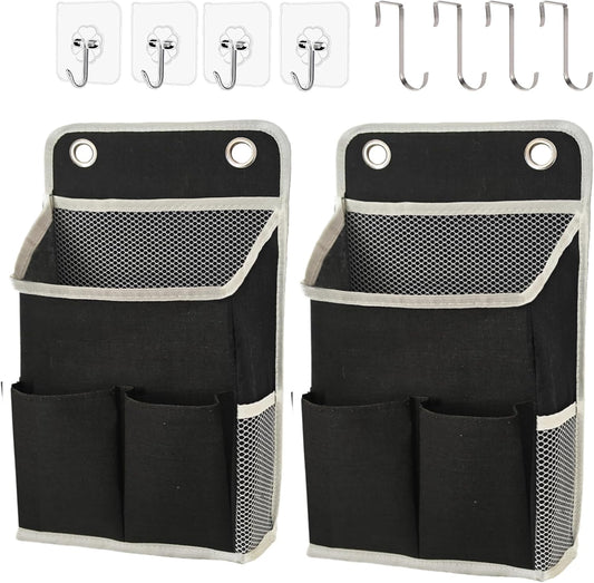 Hanging Basket for Organizing, Wall Organizer with Pockets and Over The Door Organizer，Can for Home, Closet, Office and Camper (Black2)