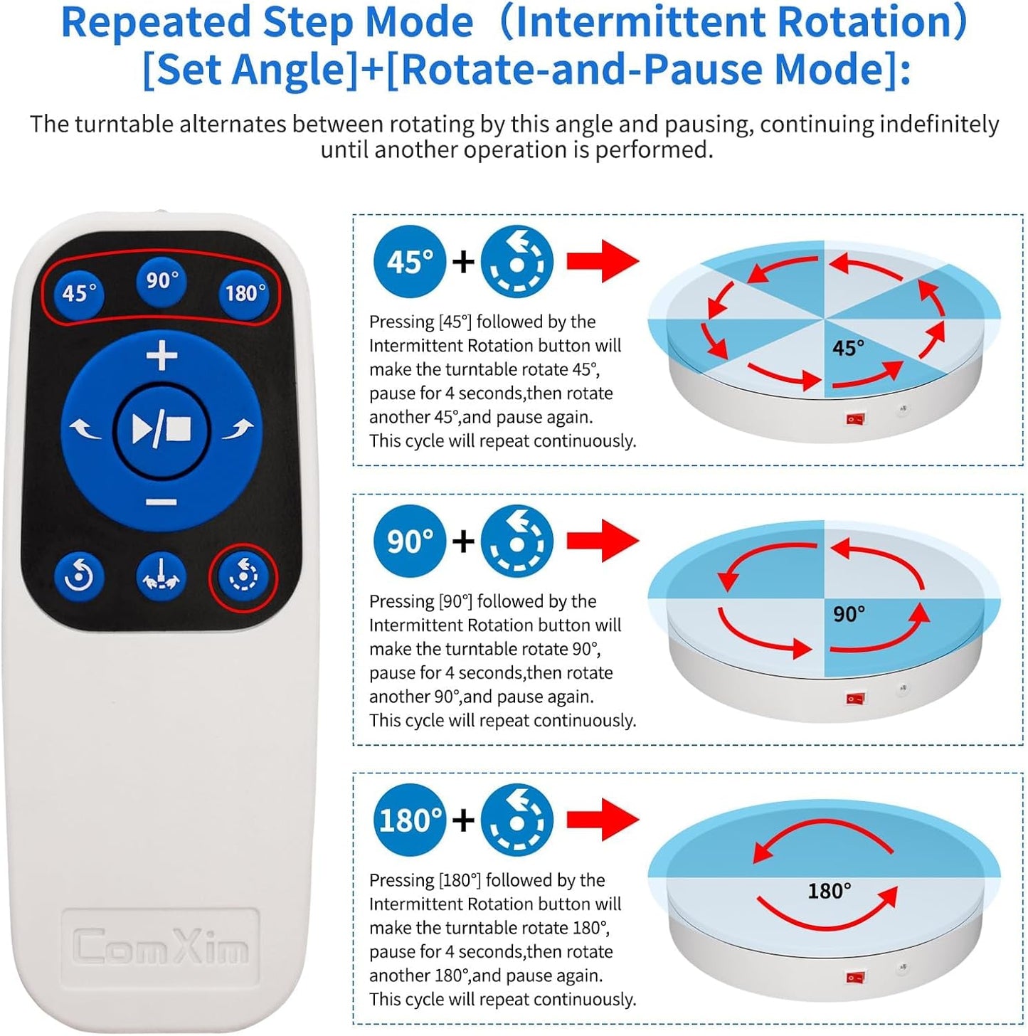 Remote Motorized Electric Turntable Rotating Display Stand Spinning Rotating Platform 360 Photography Turntable Motorized Spinning Platform for Photography,Display,3D Scaner