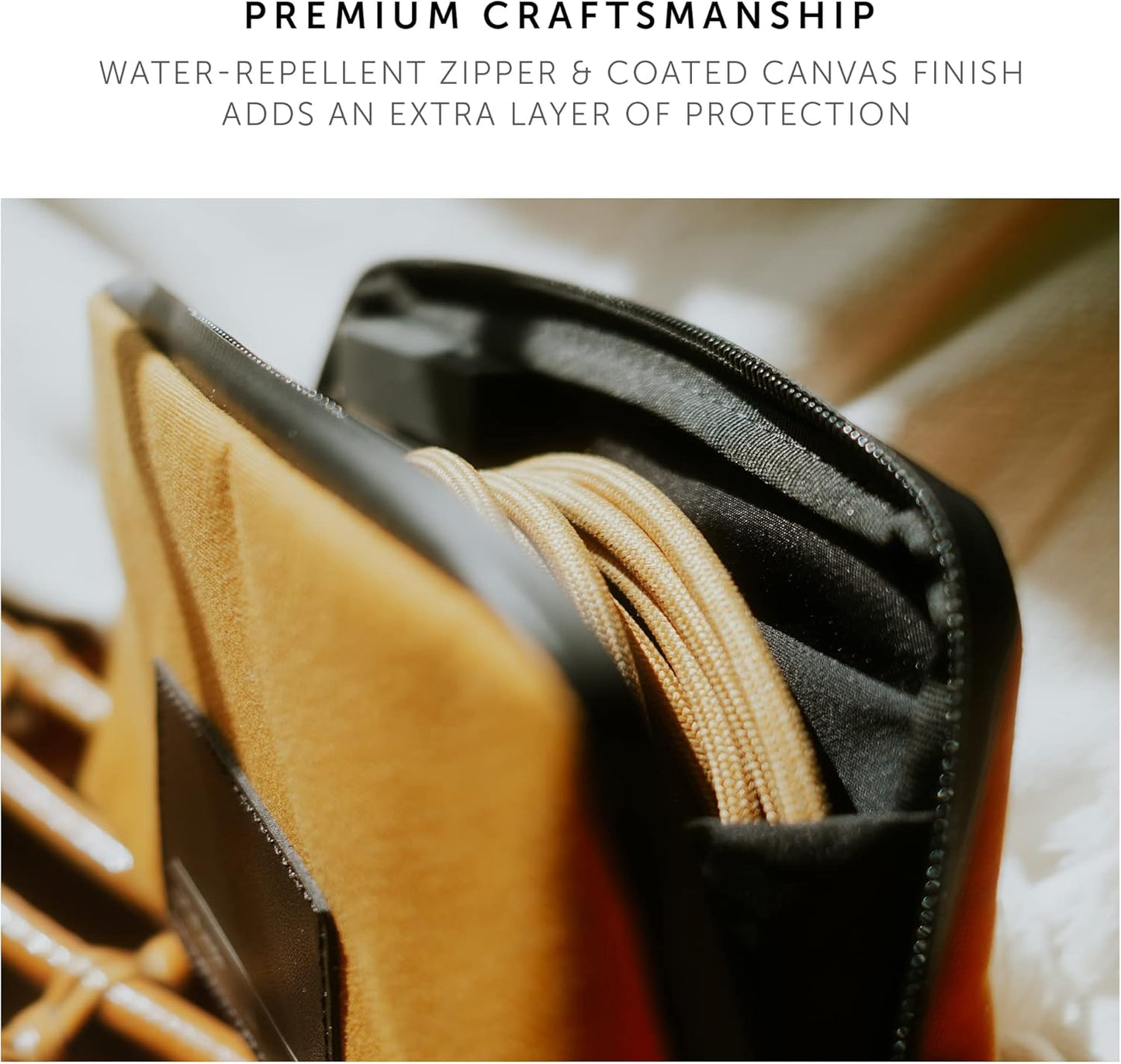 Native Union Stow Lite Organizer W.F.A Tech Organizer – Minimalist Travel Pouch Made of Recycled Materials for Everyday Accessory Storage & Protection – Stores Cables, Chargers & More (Kraft)