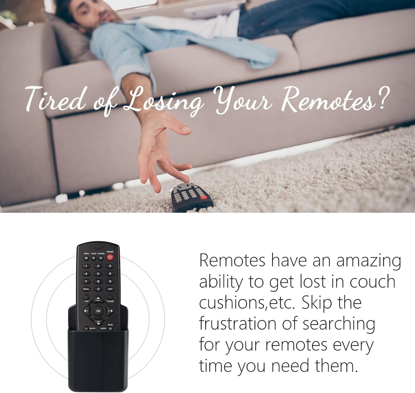 4 Pcs Remote Control Holder Wall Mount, TV Controller Holder, Self Adhesive Remote Holder, Wall Pen Holder Storage Accessories for Home Office School (Black)
