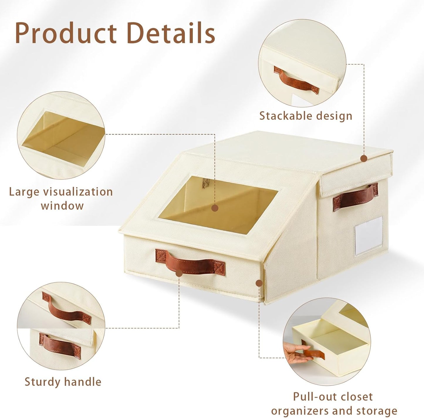 Closet Organizers and Storage, Stackable Closet Drawers, Fabric Storage Bins, Foldable Linen Organizer for Underwear, Clothes, Hat Storage,Wardrobe Space-Saving