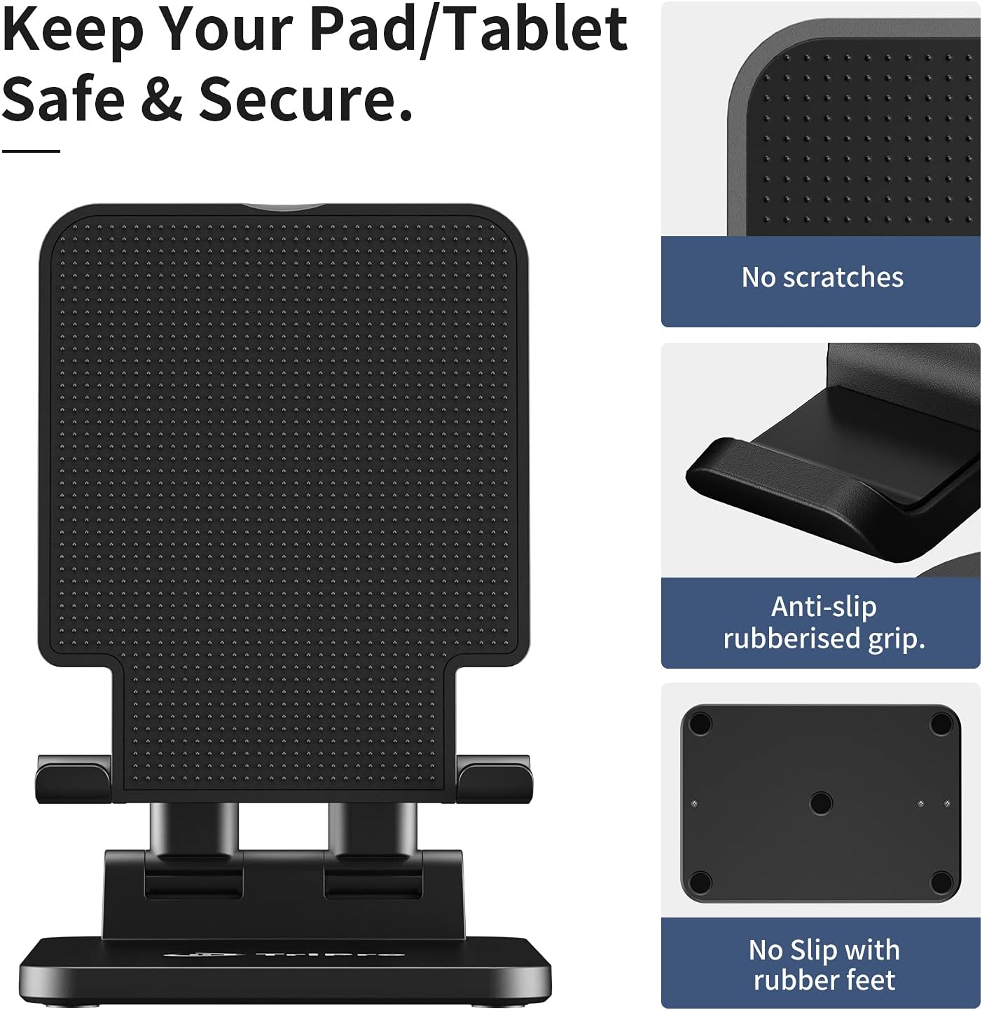 TriPro Tablet Stand -Portable Monitor Stand,4.72" Wide, Adjustable & Foldable, Super Sturdy,Tablet Holder for Desk Compatible with iPad/Tablets/Portable Monitor 7"-15.6"