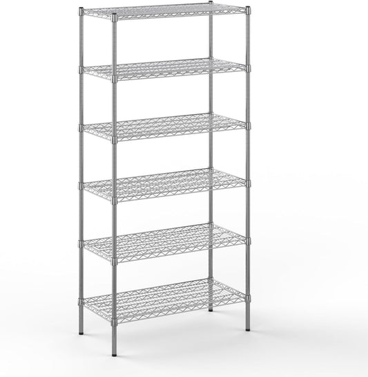 18" Deep x 36" Wide x 74" Height Wire Shelving Kit | 6-Tier | NSF Commercial Storage Rack Unit