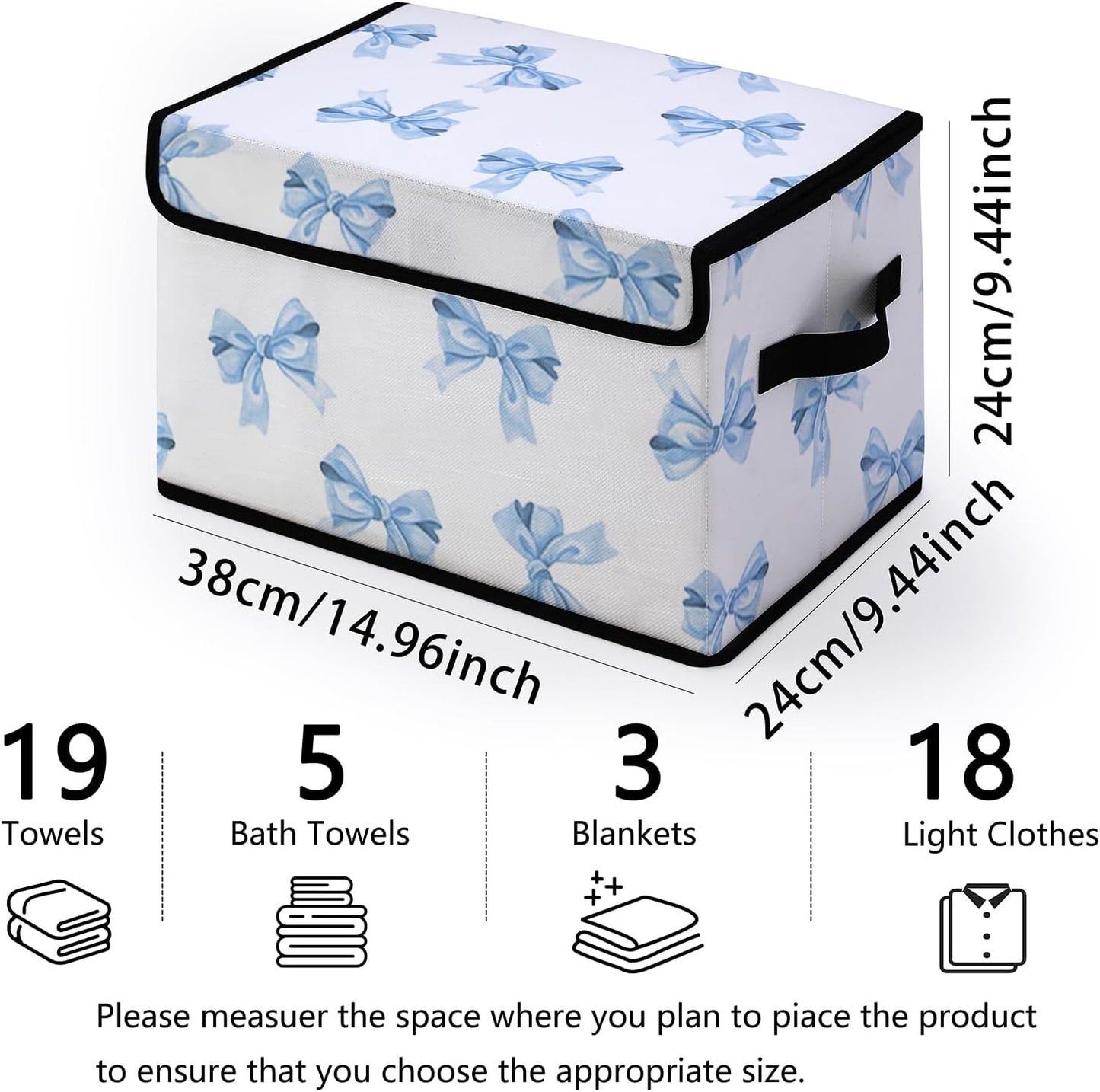 Stackable Clothes Storage Bins with Lids,Closet Organizers Fabric Box for Home and Office,Blanket Clothes Organizers,Under Bed Storage Containers 3 Pack.