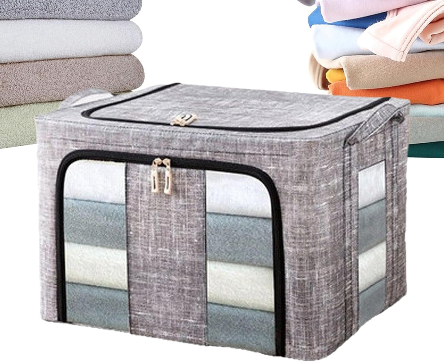 Storage Bins for Clothes,66L Waterproof Stackable Bag,Large Clothes Storage Bins with Lids | for Bedroom Home Apartment Closet Fabric Bed Sheets Comforter Toys Garment Organization