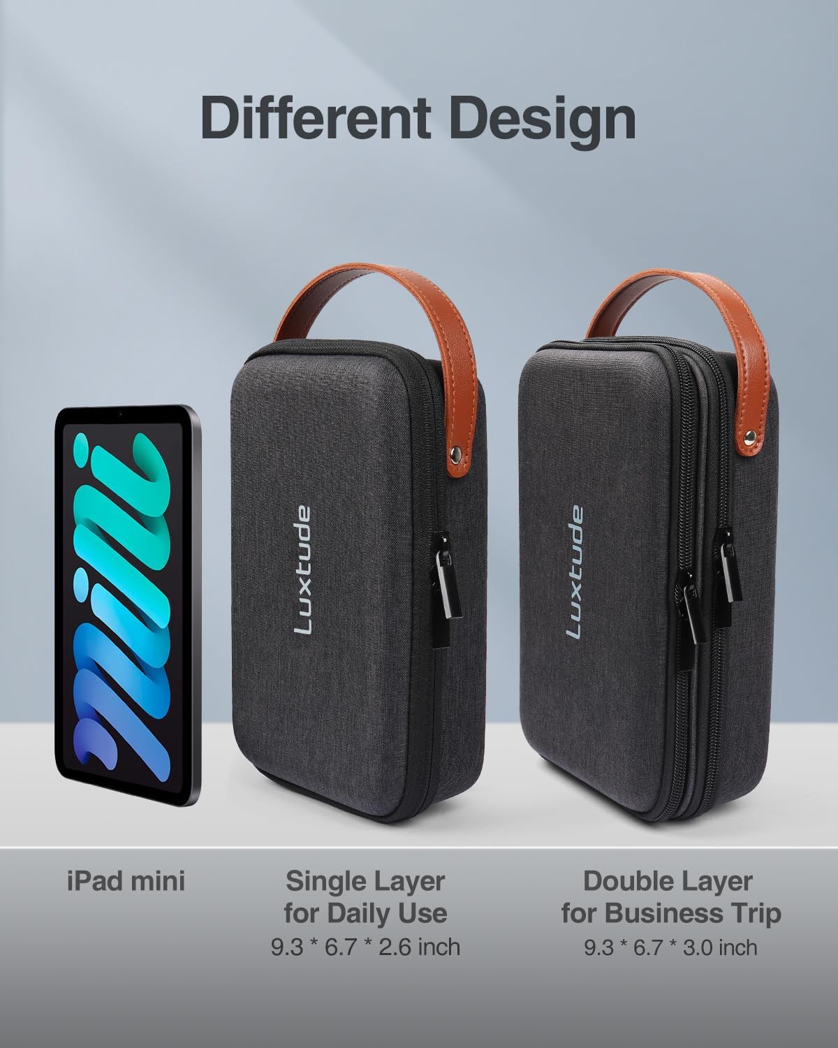 Luxtude Electronics Organizer Travel Case, Portable Tech Organizers Travel Case, Hard Cases for Electronics, Sturdy Charger Bag, Waterproof Tech Bag for Charger/Mouse/Hard Drive, Christmas Gifts