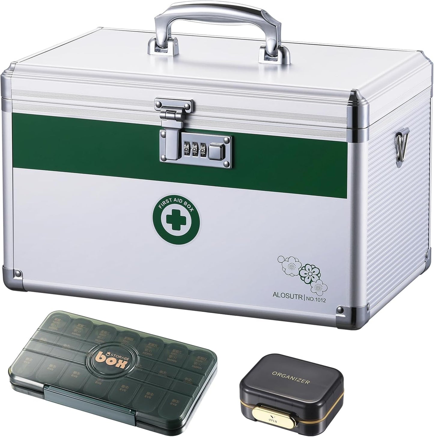 Medication Lock Box with Combination Lock 14x8.5x8.5 Inches [Large], Medication Security Lock Box, Medical Box Organizer