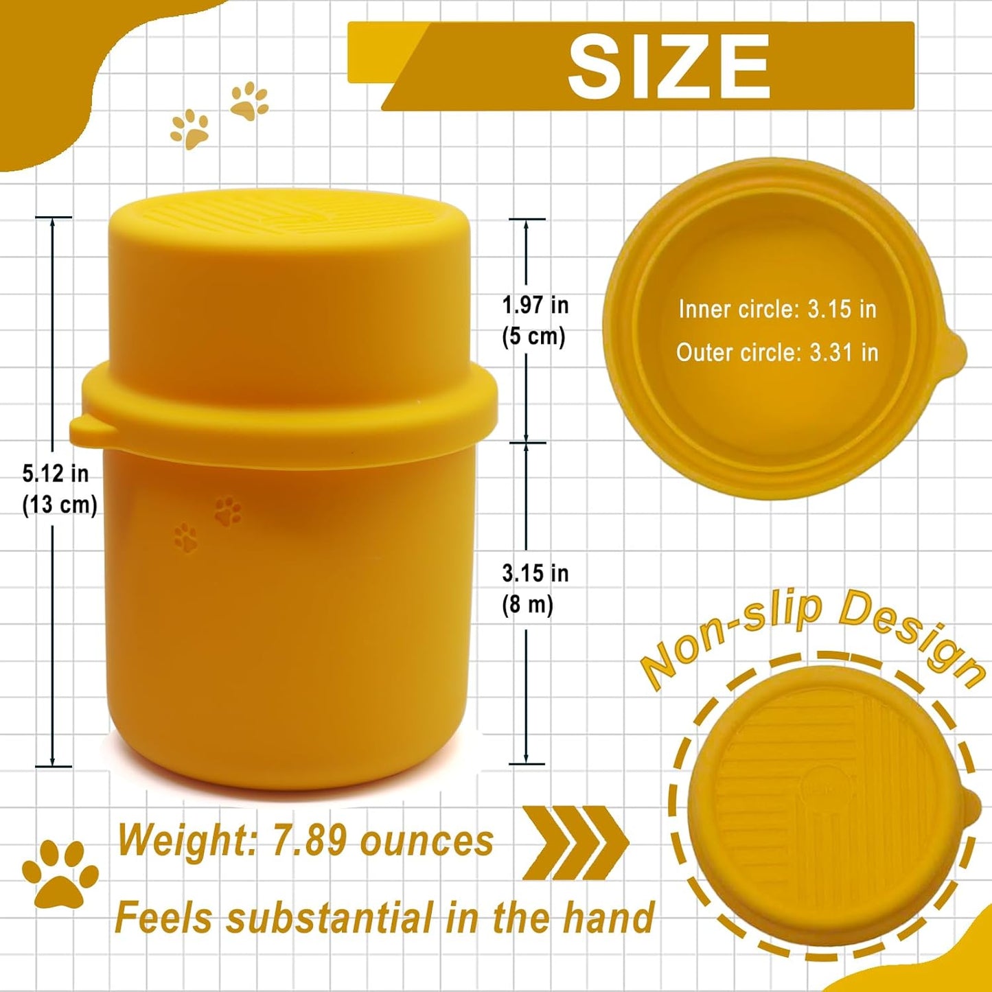 Original Canned Dog Food Storage Container | Silicone Can Cover Pet Food Sealer | BPA Free, Airtight, Dishwasher & Freezer Safe (2 Pcs Orange)