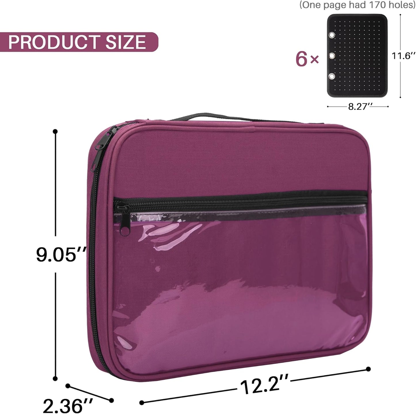 Enamel Pin Display Pages Pin Carrying Case, Pins Collection Storage Organizer Case, Travel Brooch Pin Display Bag (Pins Not Included)