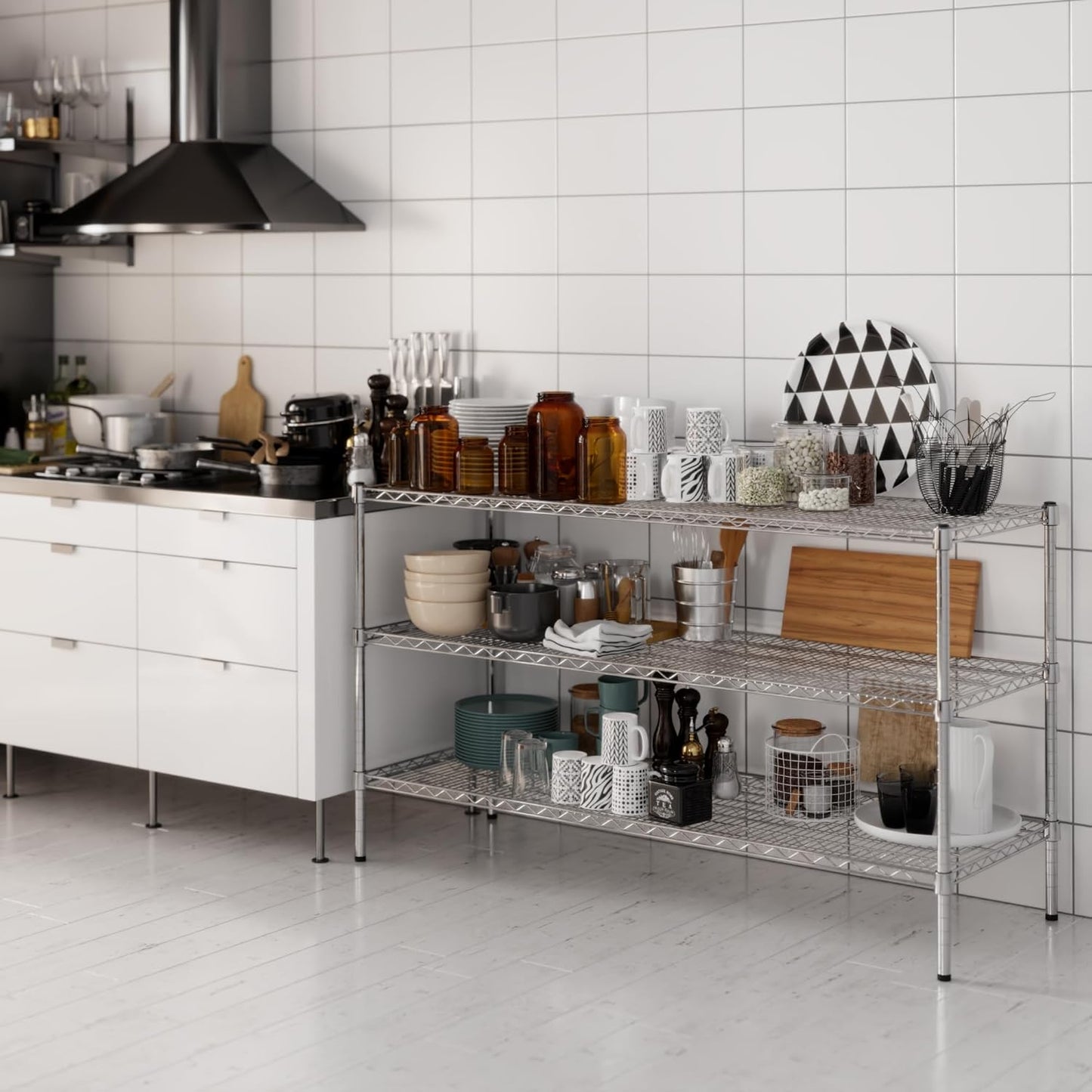 21" Deep x 60" Wide x 34" Height Wire Shelving Kit | 3-Tier | NSF Commercial Storage Rack Unit