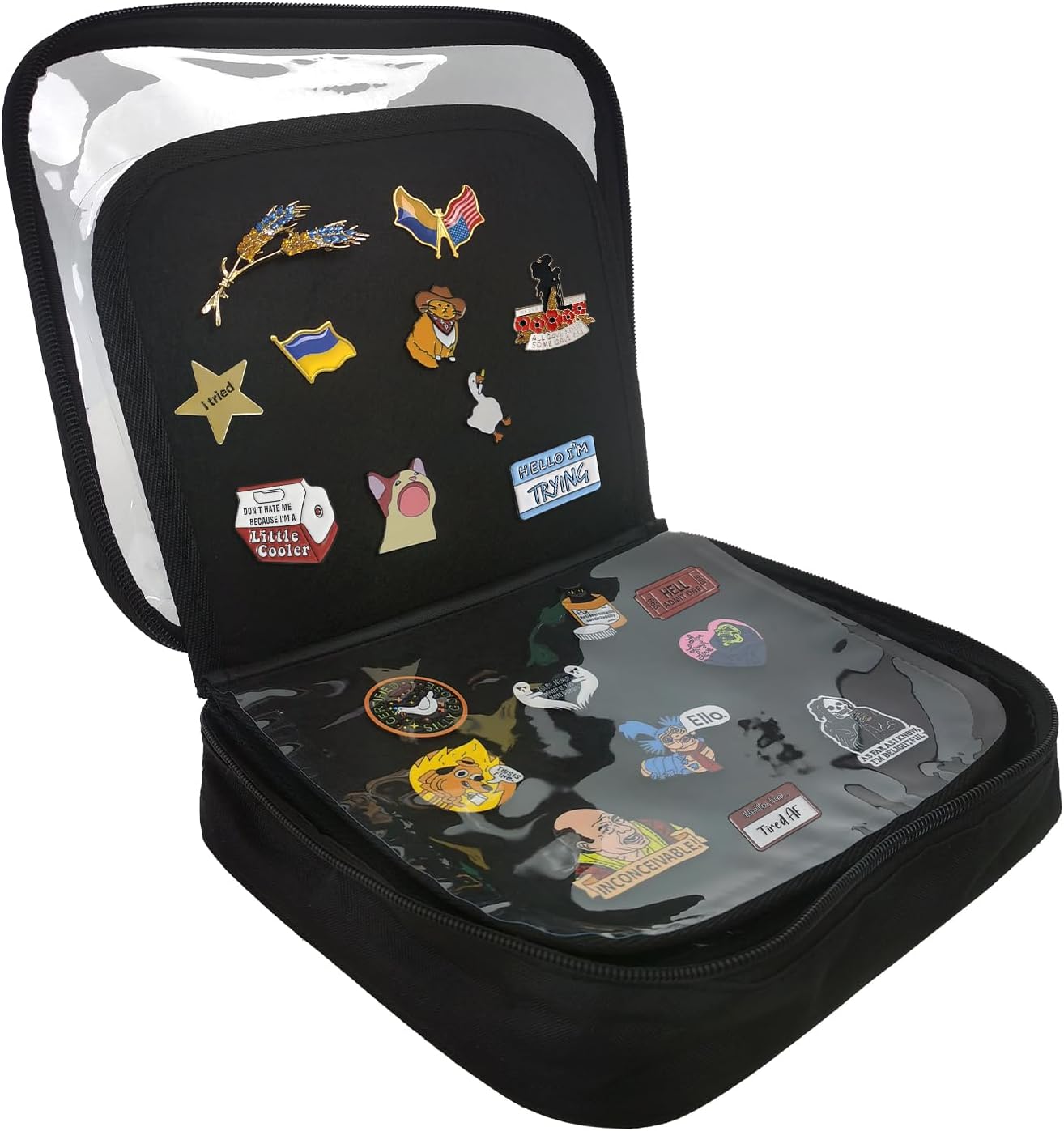 FR Multi-Function Enamel Pin Display Book, Detachable Binder Pin Bag